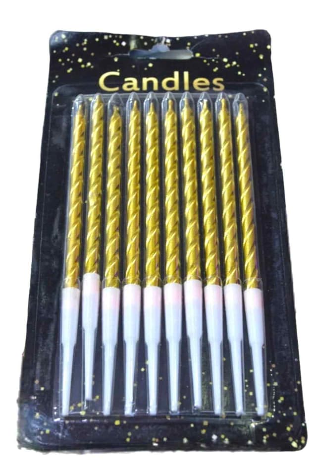 HAPPY BIRTHDAY CANDLE 10PCS MULTI COLOUR SHINING