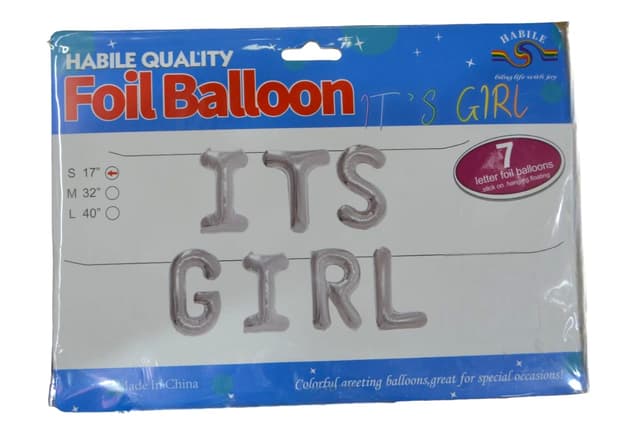 FOIL BALLOON ITS GIRL 7 LETTER