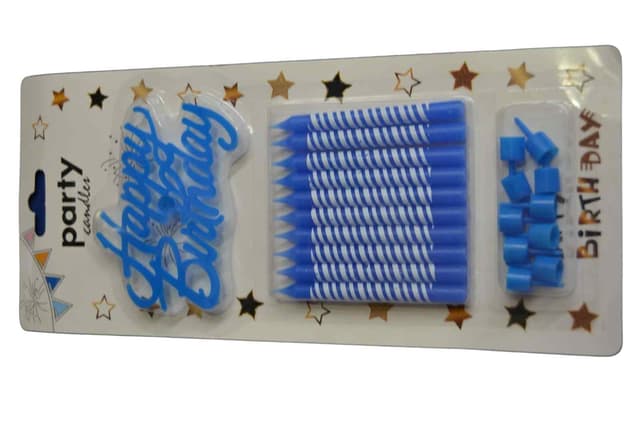 HAPPY BIRTHDAY PARTY CANDLES 10 PCS PACK NO THL050