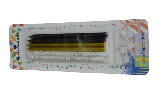 PARTY HAPPY BIRTHDAY CANDLES 6 PCS PACK GLITTER SHINING