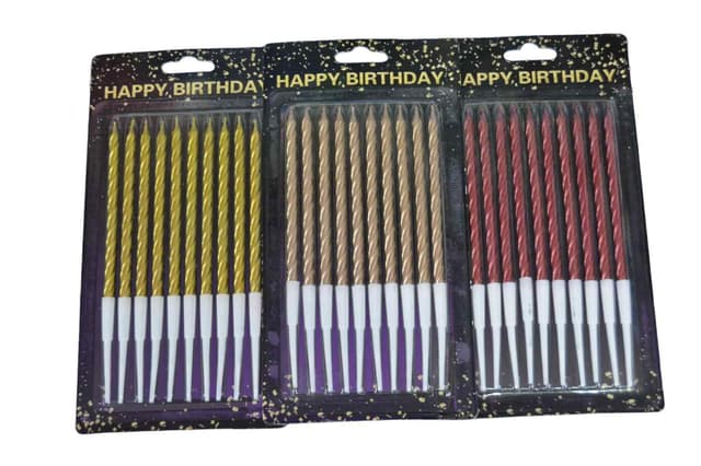 HAPPY BIRTHDAY CANDLES 10 PCS PACK NO 127