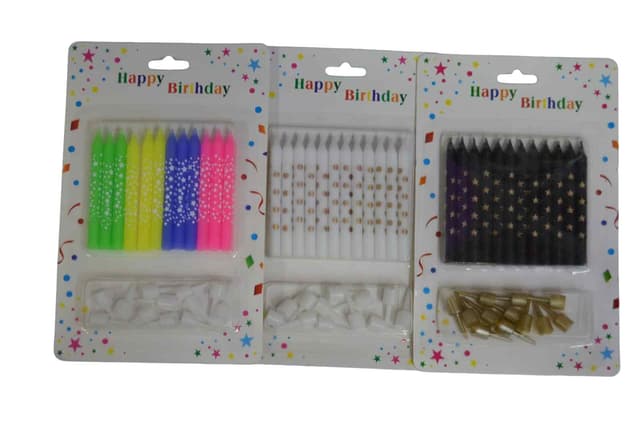 HAPPY BIRTHDAY CANDLES 12 PCS PACK NO X18