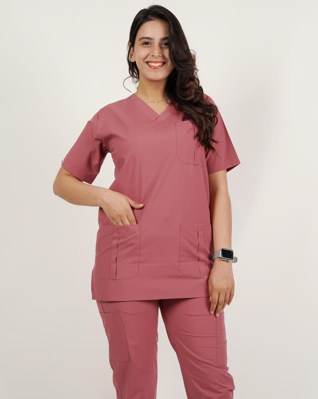 MEDFIT PRIME SCRUBS UNISEX ROSE PINK SMALL NO C5355