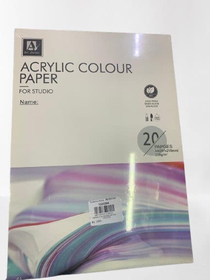 ART NATION ACRYLIC COLOUR PAPER FOR STUDIO 20 PAGES 250 GRAM A4 SIZE