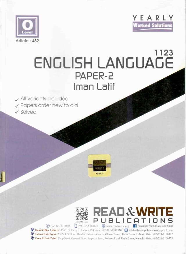ARTICLE 452 ENGLISH LANGUAGE PAPER 2 YEARLY WORKED SOLUTIONS