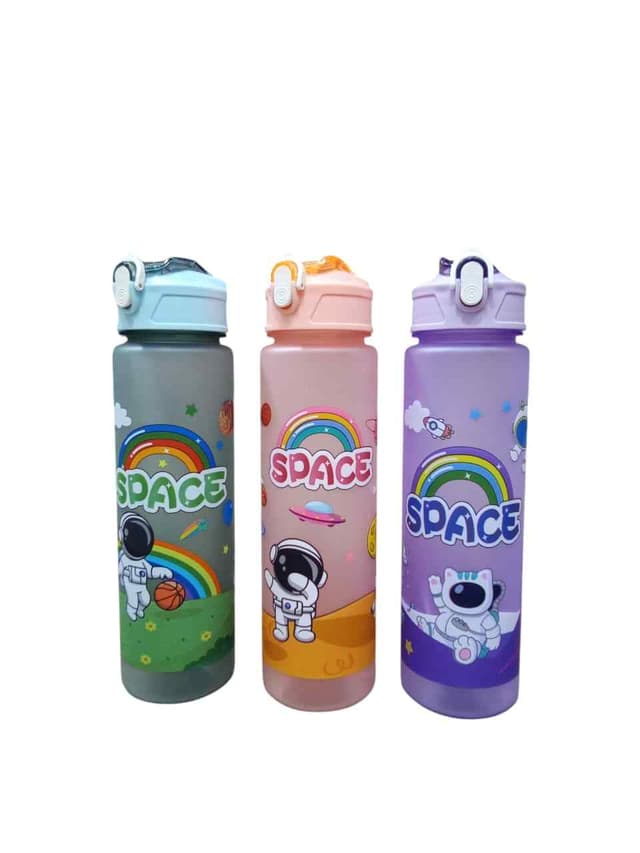 WATER BOTTLE HARD PLASTIC SPACE CHARACTER NO 1356