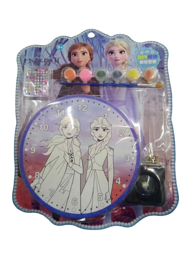 DIY FROZEN CLOCK SET WITH COLOURING PAINTS NO SZ004