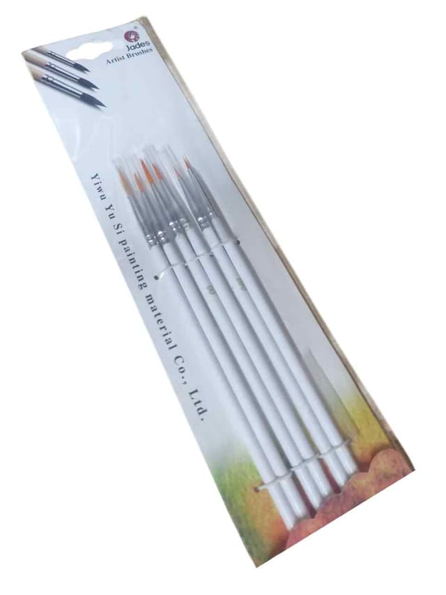 JADES ART BRUSH 6 PCS PACK SMALL TIPPED MIX 6 PCS PACK NO 1862