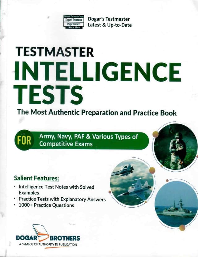 DOGAR BRO TESTMASTER INTELLIGENCE TESTS ARMY NAVY PAF