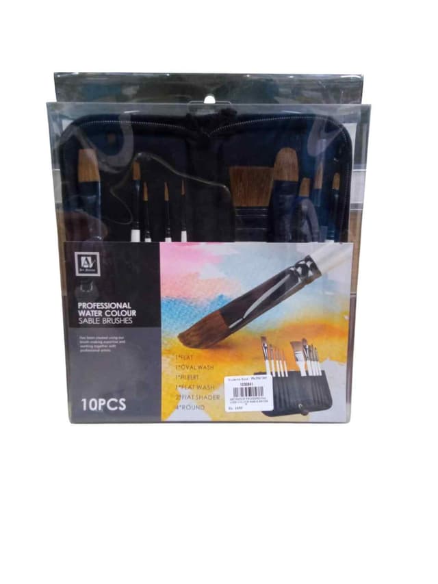 ART NATION PROFESSIONAL WATER COLOUR SABLE BRUSHES 10 PCS NO BRW1026