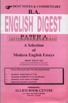 ENGLISH DIGEST BA PAPER A MODREN ESSAYS
