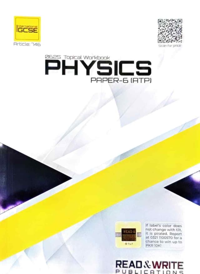 ARTICLE 746 PHYSICS TOPICAL WORKBOOK PAPER 6