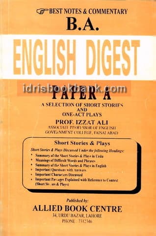 A SELECTION OF SHORT STORIES ONE ACT PLAYS