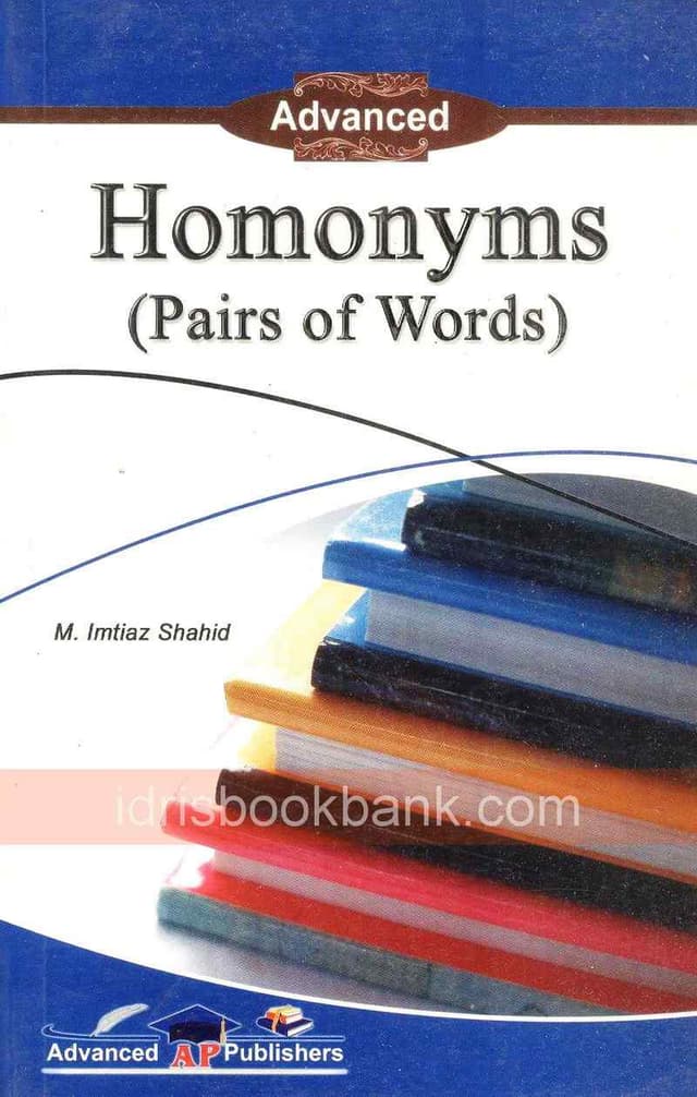 AP HOMONYMS PAIR OF WORDS