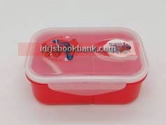 LUNCH BOX HARD PLASTIC BEAR CHARACTER 3 PORTION WITH SPOON NO 209