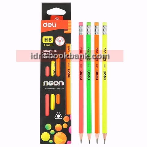 DELI NEON LEAD PENCIL 12 PCS PACK NO EU 51600