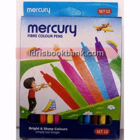 MERCURY FIBER TIP MARKER COLOUR 12 PCS PACK