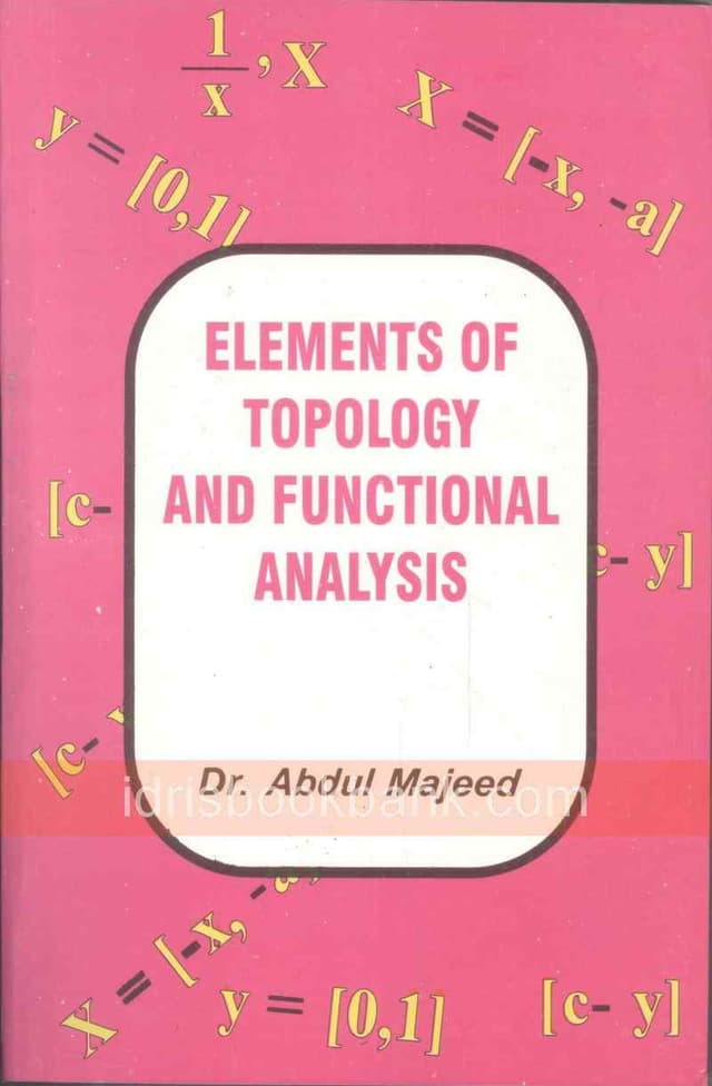 ILMI ELEMENTS OF TOPOLOGY AND FUNCTIONAL ANAYSIS