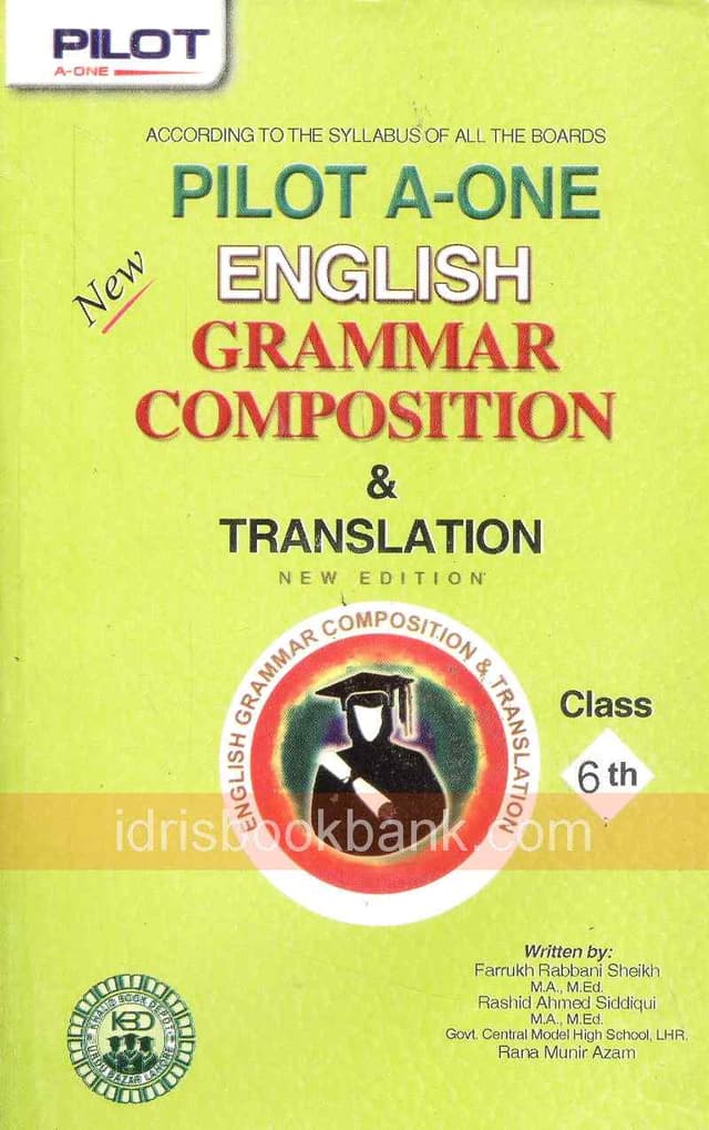 PILOT KEY TO ENGLISH GRAMMAR AND TRANSLATION CLASS 6