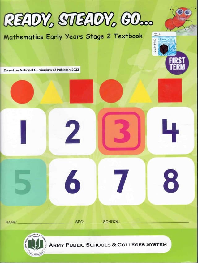 READY STEADY GO MATHMETICS KG EARLY YEAR 2 TERM 1 