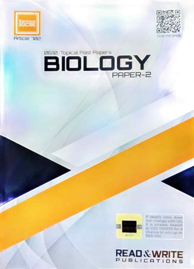 ARTICLE 702 BIOLOGY 0610 P2 TOPICAL PAST PAPERS