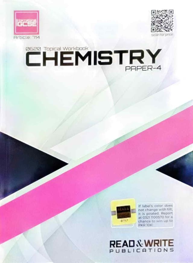 CAMBRIDGE IGCSE ARTICLE 714 CHEMISTRY 0620 P4 TOPICAL WORK BOOK