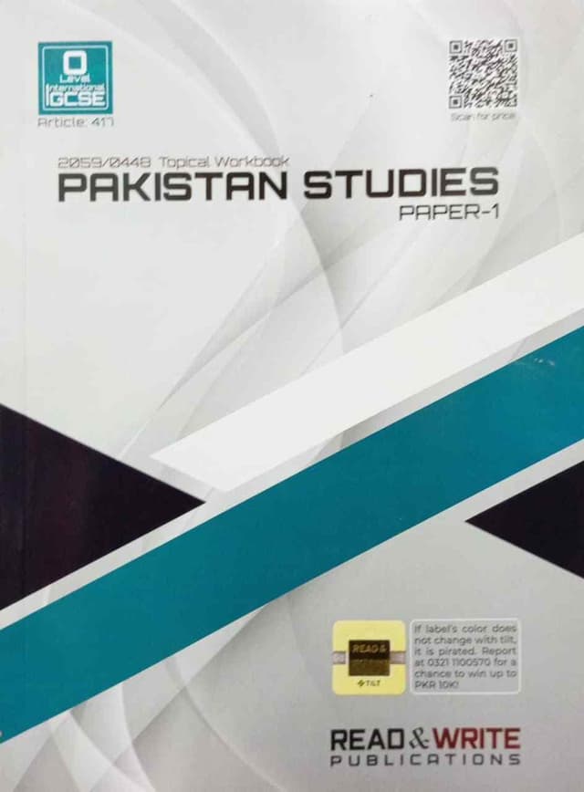 ARTICLE 417 PAKISTAN STUDIES O LEVEL P1 NOTES SERIES