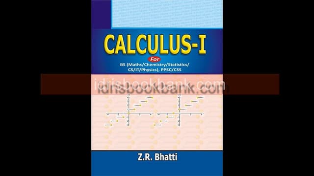 CALCULUS 1 FOR BS MATH/CHEMISTRY/STATISTICS/CS/IT/PHYSICS PPSC CSS