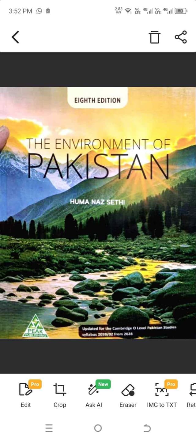 THE ENVIRONMENT OF PAKISTAN 8TH EDITION