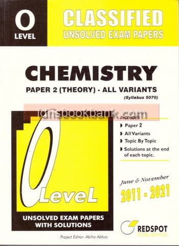 REDSPOT O LEVEL CLASSIFIED UNSOLVED CHEMISTRY PAP2