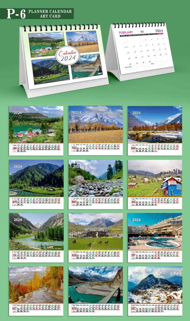 TABLE CALENDAR 12 PAGE NO P-7