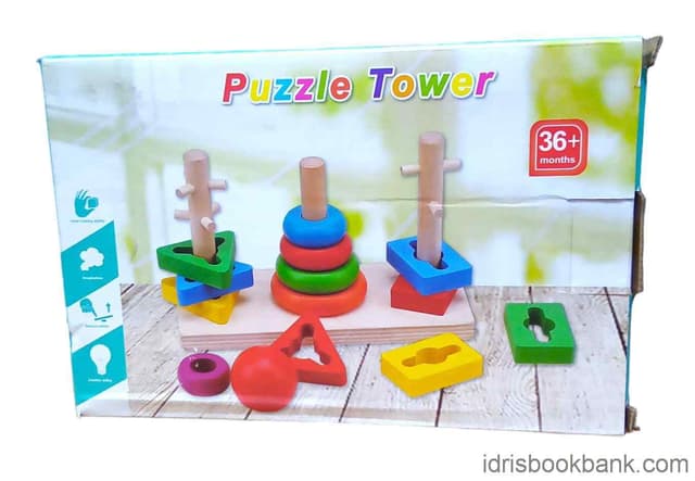WOODEN PUZZLE TOWER NO 9142