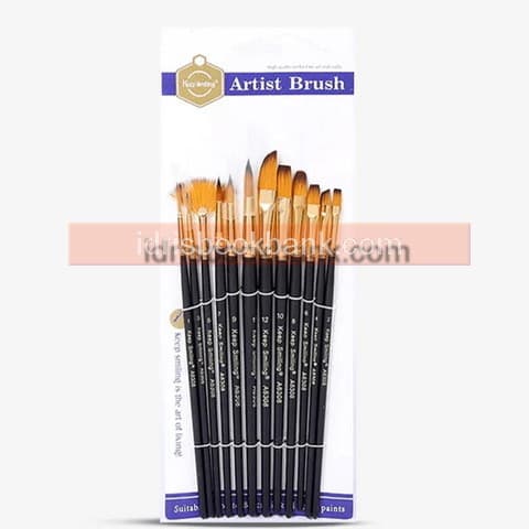 ARTIST BRUSHES 12 PCS PACK MIX COLOURS