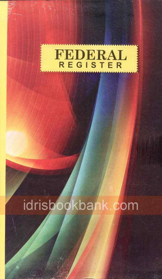 FEDERAL REGISTER RUFF NO 7