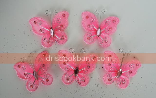 CRAFT ITEM BUTTERFLY PINK 8 PCS