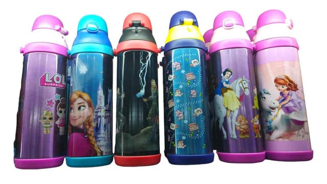 WATER BOTTLE DISNEY COLORED BUTTON SSS1303