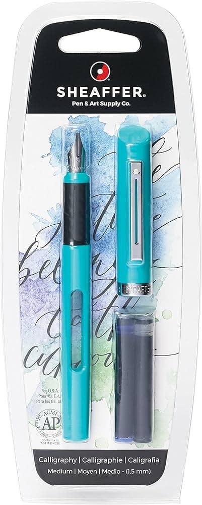 SHEAFFER CALLIGRAPHY FOUNTAIN PEN TEAL GREEN MEDIUM POINT NO 83401