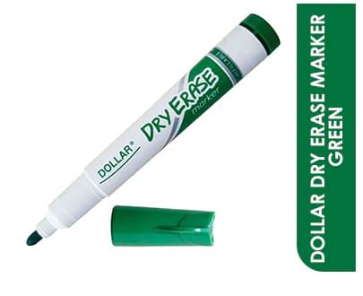 DOLLAR DRY ERASE BOARD MARKER 2MM GREEN ROUND TIP