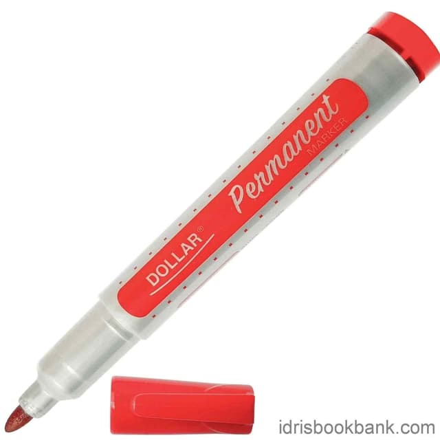 DOLLAR PERMANENT MARKER RED REFILLABLE 2MM ROUND TIP