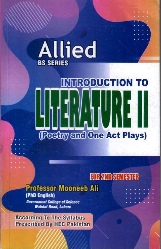 ALLIED INTRODUCTION TO LITERATURE 2 FOR BS 2ND SEMESTER