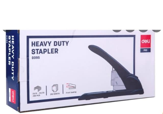DELI HEAVY DUTY STAPLER 210 SHEETS FRONT LOADING NO 0395