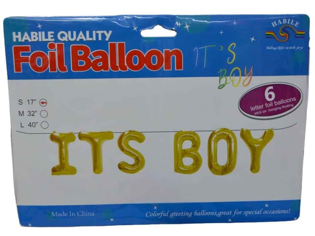 FOIL BALLOON ITS BOY 6 LETTER
