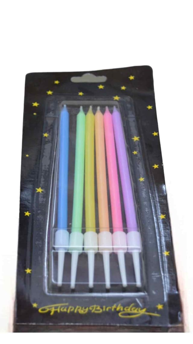 HAPPY BIRTHDAY CANDLES STARS 6 PCS PACK