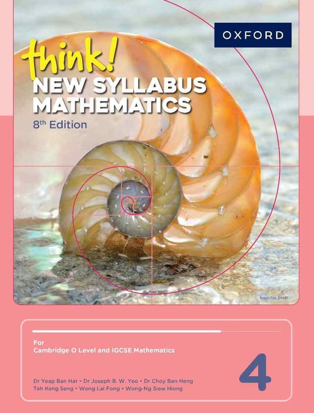 OXFORD THINK! NEW SYLLABUS MATHEMATICS 4 (8TH EDITION)