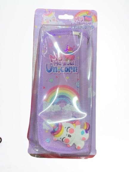 PENCIL POUCH 2 ZIP POCKETS CLOTH MIX CARTOON CHARACTER NO 8601