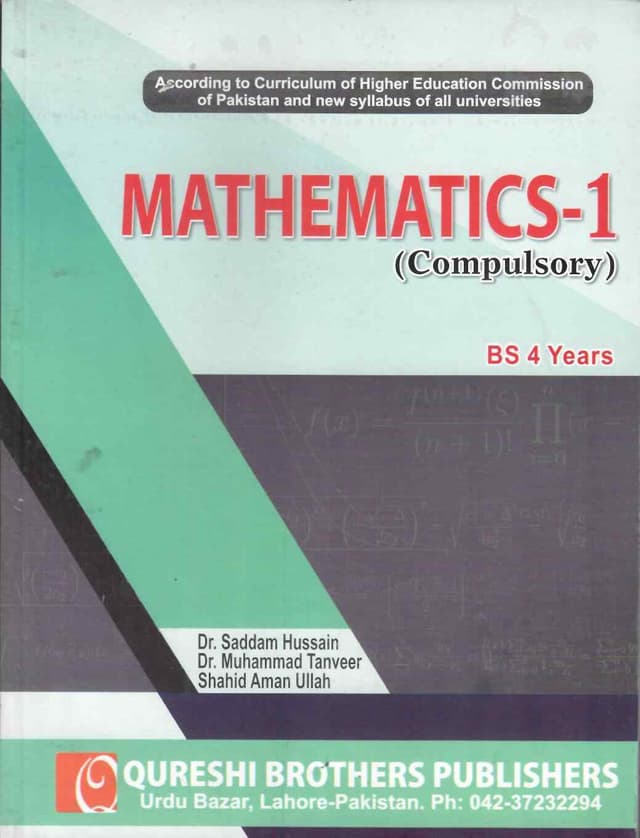 QURESHI MATHEMATICS 1 COMPULSORY BS 4 YEARS