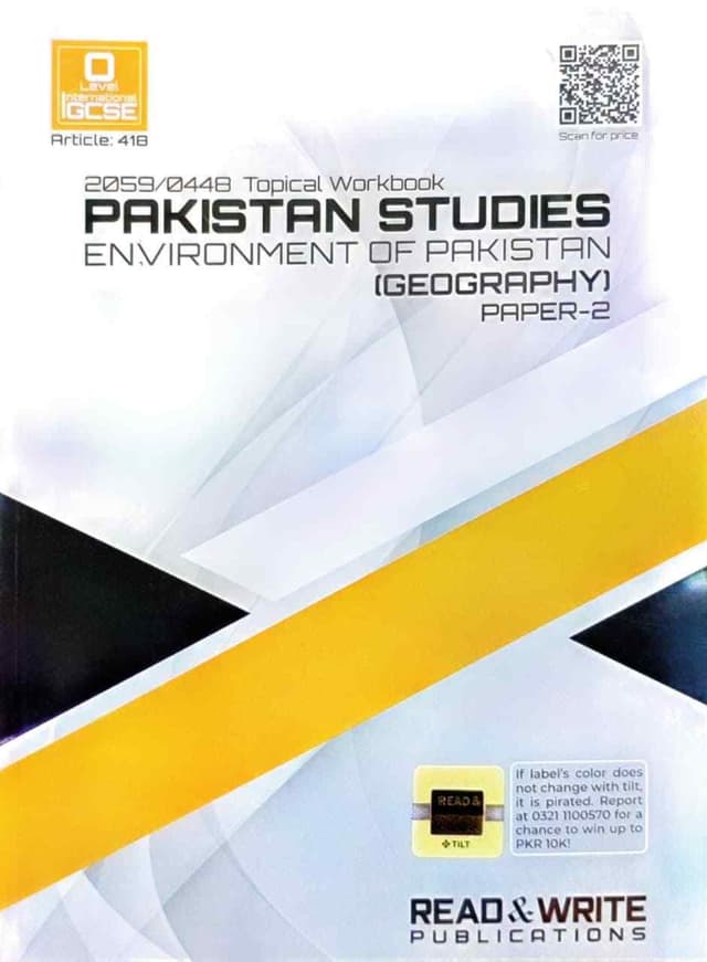 ARTICLE 418 O LEVEL IGCSE PAKISTAN STUDIES PAPER 2 TOPICAL WORKBOOK
