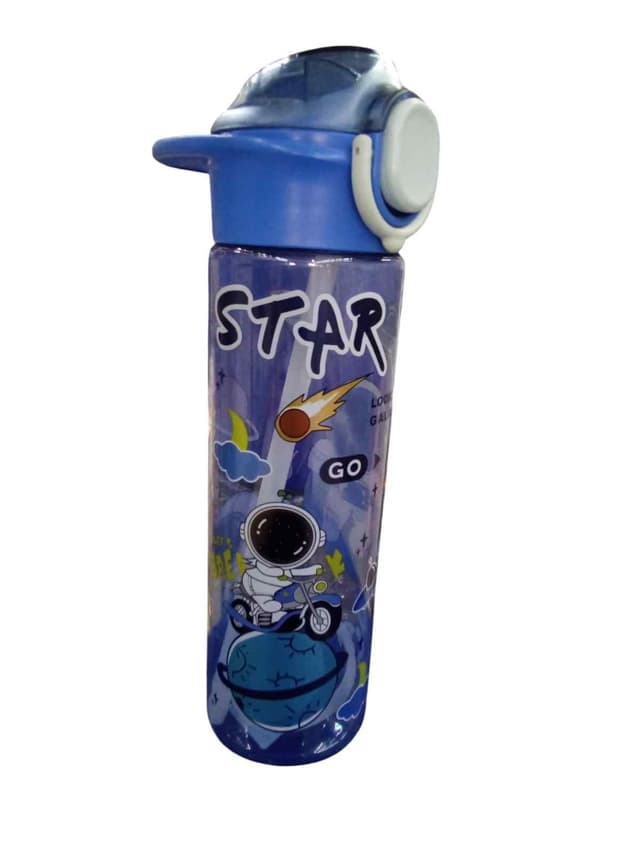 WATER BOTTLE HARD PLASTIC TRANSPARENT WITH STRAW NO 2311