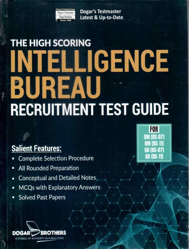 DOGAR BRO THE HIGH SCORING INTELLIGENCE BUREAU RECRUITMENT TEST GUIDE
