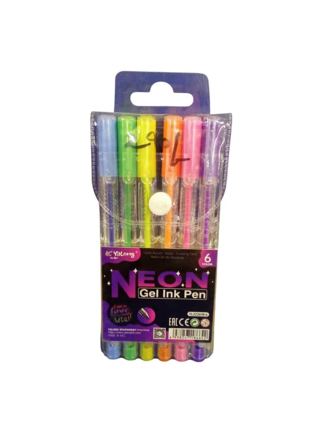 YALONG NEON GEL INK PEN 6 PCS PACK NO YL222618 6